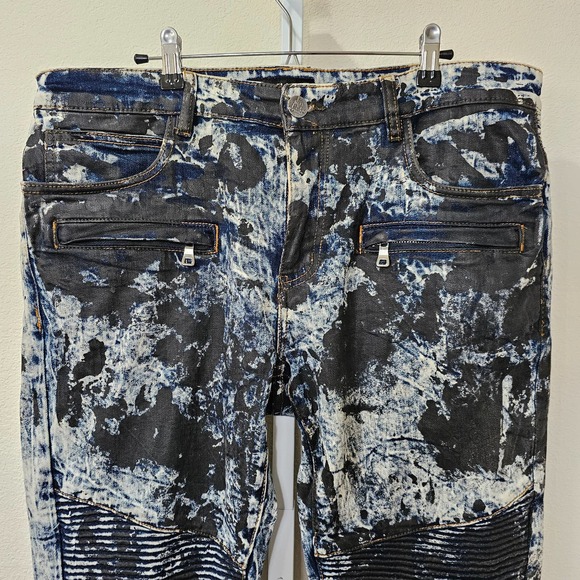 EMBELLISH NYC Men's Textured Button & Zipper Splash Denim Jeans Sz 36 - Picture 3 of 15